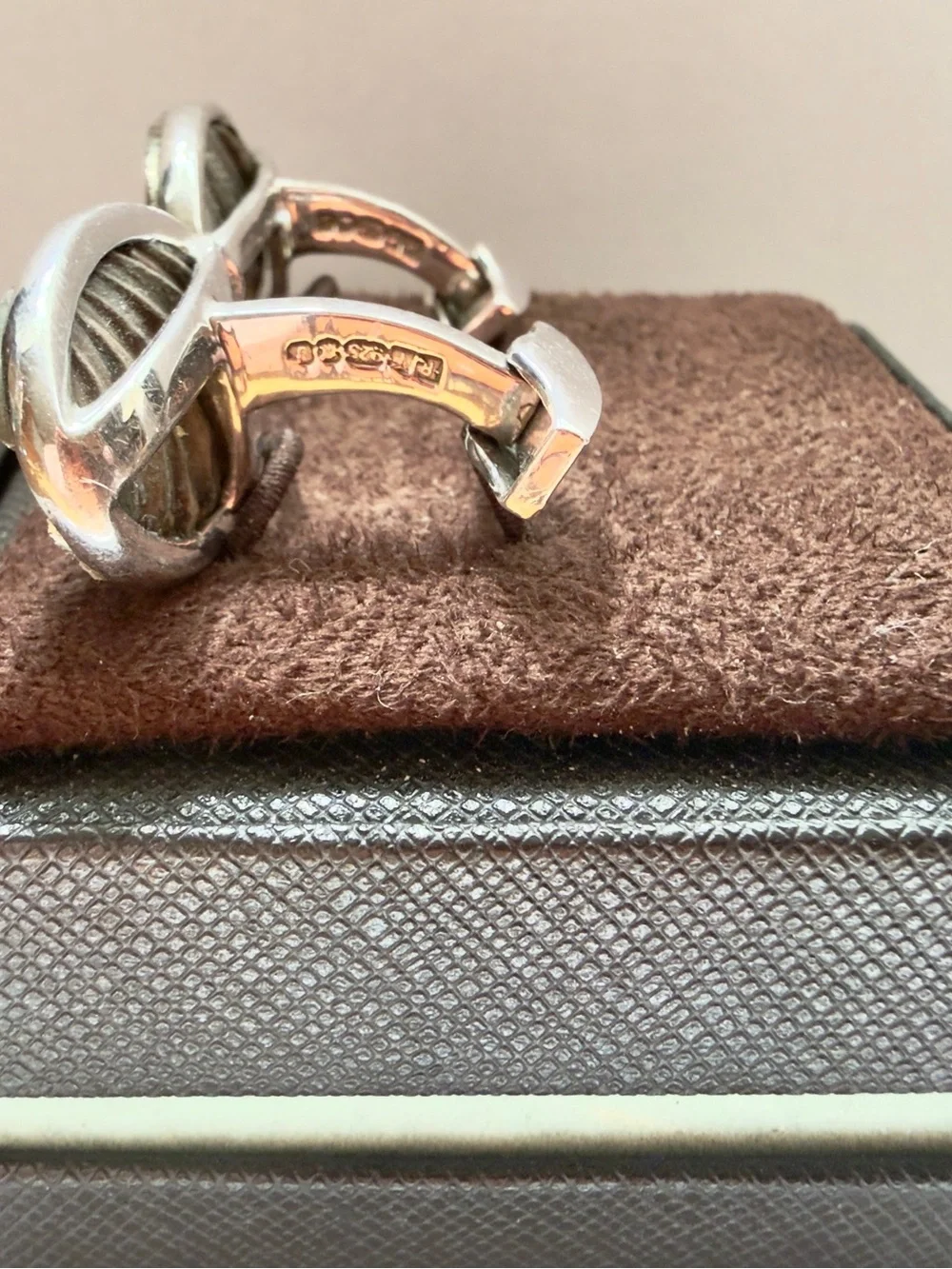 Tateossian CL3501 Ammonite Fossil .925 Sterling Silver Cufflinks Limited 7/14